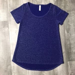 Lularoe  classic "t" sparkle blue top size XS.